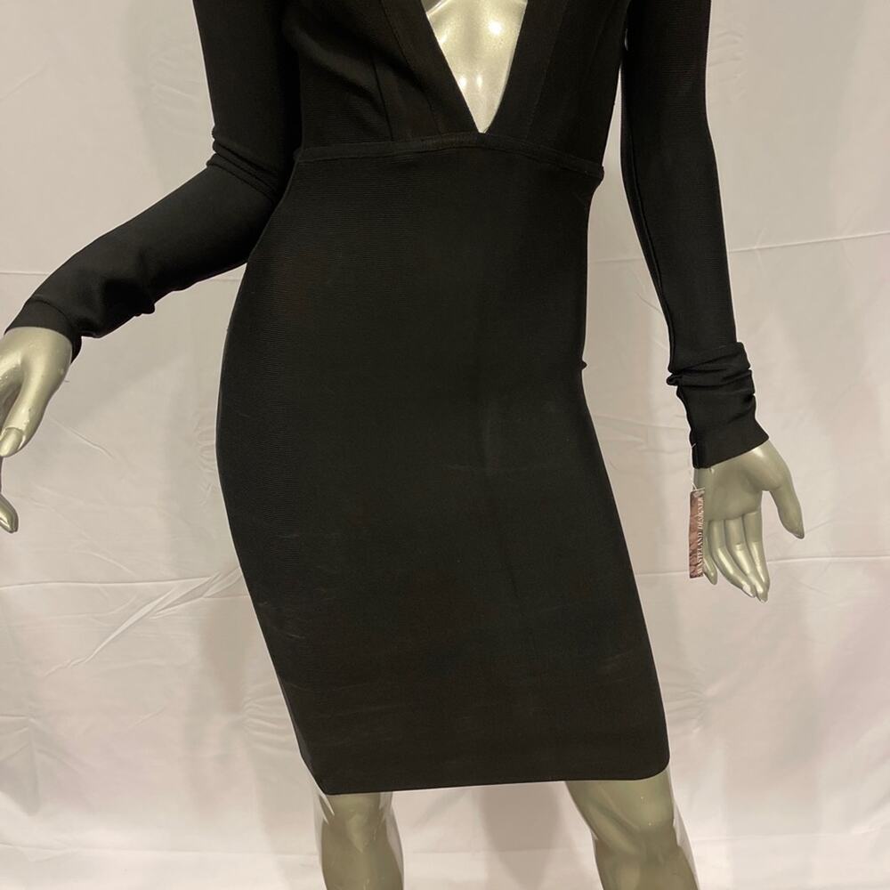 FEMME Los Angeles Black Long Sleeve Bandage Body-con  Cutout Cocktail Dress S - Picture 6 of 12